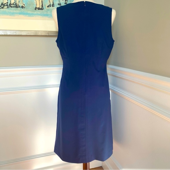 Theory Risbana Stretch Wool Sheath Dress In Sapphire Blue Size 10 - Picture 8 of 14